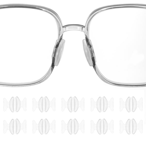 Uxcell 10 Pairs Eyeglass Nose Pads 2.5mm Glass Nose Grips Butterfly Shape Clear
