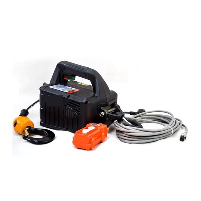 Portable Electric Winch,500KG 7.6M Portable Electric Winch Hand Winch Traction Block Electric Steel Wire Rope Lifting Hoist Towing Rope ,Outstanding Load Capacity