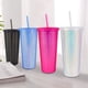 thumbnail image 1 of Juego de 4 Vasos Textura diamante doble pared 700 ml con popote, 1 of 9