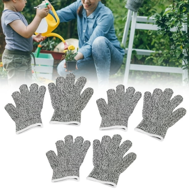 Domqga 3 paires de gants résistants aux coupures enfants jardinage  activités de plein air gants de travail anti-coupures, gants de protection  pour enfants, gants de travail de sécurité 