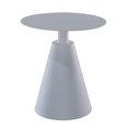thumbnail image 1 of 22 Inch Outdoor, Aluminum Side Table with Cone Shaped Base, White, 1 of 4