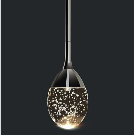 

Modern Pendant Light Crystal LED Lighting Fixtures 1-Light Black Ceiling Hanging Teardrop for Kitchen Island Bathroom Bar