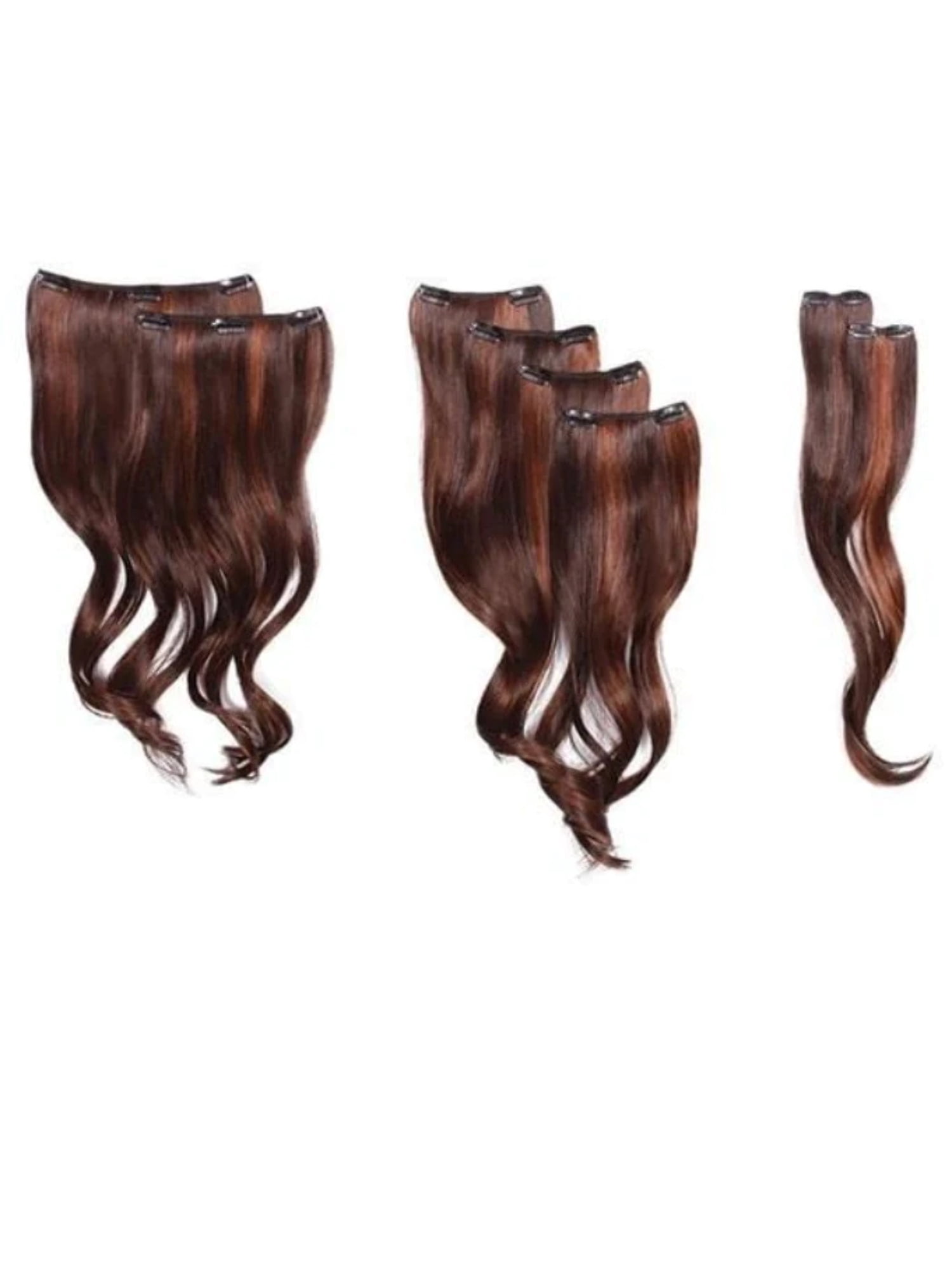 18" Wavy HF Clip In Synthetic Hair Extension Kit (8 pc)