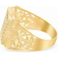 thumbnail image 4 of Floreo 10k Yellow Gold 15mm Square CZ Filigree Openwork Ring, Sizes 5 - 13, 4 of 6