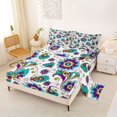 thumbnail image 2 of Homewish Retro Bohemian Flower Queen Sheets,Romantic Floral Queen Sheet Sets,Purple,4pcs,1 Flat Sheet, 1 Fitted Sheet and 2 Pillowcases, 2 of 6
