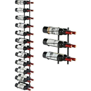 Wall Mount Wine Rack (Holds 24 Bottles), x-Cosrack Metal Freely Spliceable Hanging Wine Rack for Wine Bottles, Liquor, Champagne
