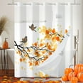thumbnail image 2 of MIZHONA Fall Thanksgiving Shower Curtain with Snap in Liner,Autumn Leaves No Hook Fabric Bathroom Curtain,71"×74", 2 of 7