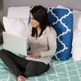 thumbnail image 2 of HealthSmart Bed Wedge Pillow and Triangle Wedge with Elevated Incline for Neck, Back & Knee Pain, Headaches, Shoulders, Foot Support or Restless Leg Syndrome, Gray Links, 24 x 24 x 7", Blue Moroccan, 2 of 7