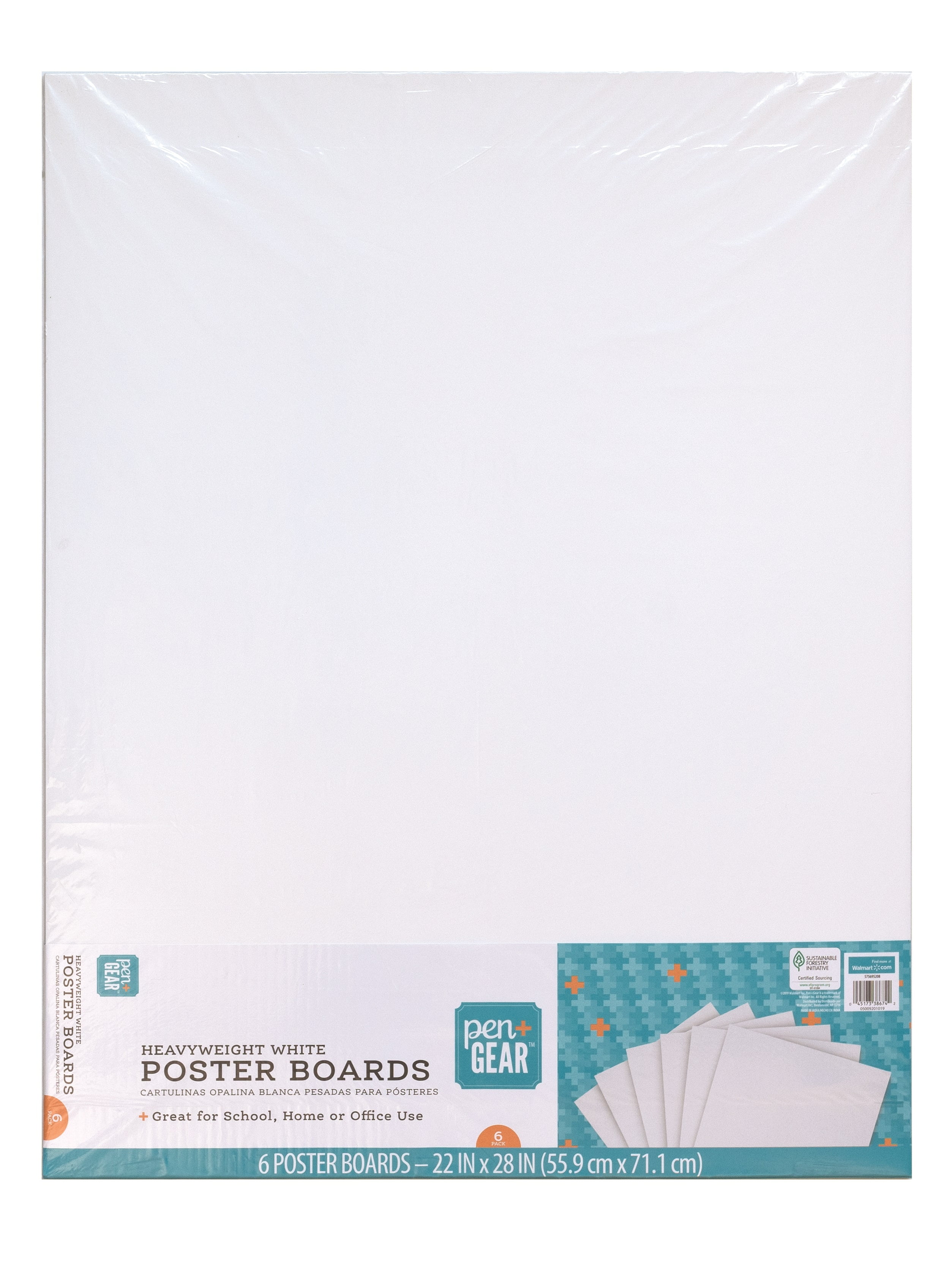 Pen Gear White Poster Board Paper 22 X 28 6 Sheets Walmart