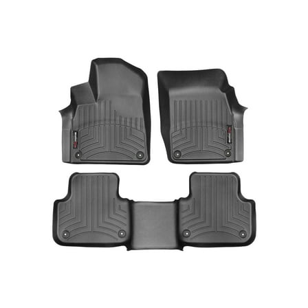 WeatherTech Custom Fit FloorLiners compatible with Audi Q7, SQ8, Q8 - 1st & 2nd Row, Black