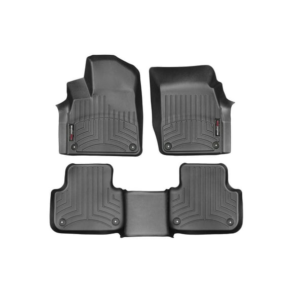 WeatherTech Custom Fit FloorLiners compatible with Audi Q7, SQ8, Q8 - 1st & 2nd Row, Black