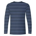 thumbnail image 4 of Oalirro Long Sleeve T Shirt Men Trendy Round Neck Tee Classic Striped T-Shirts 2024 Fall Shirts, 4 of 4