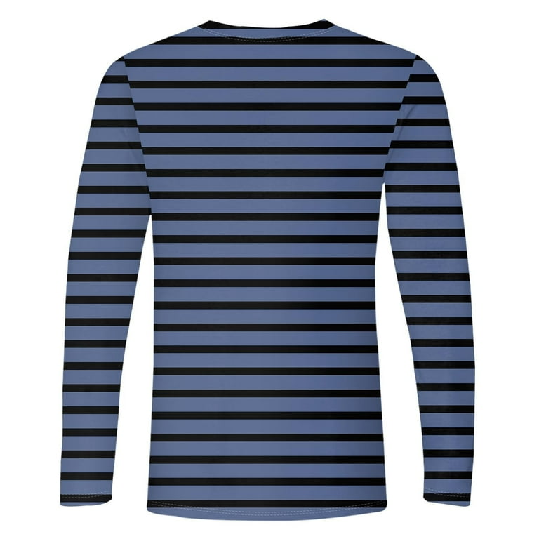 DODADAWANJ Striped Shirt Men Casual Long Sleeve T Shirts Big and