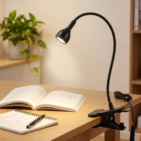 Canming Multi-functional Flexible Clip-on LED Reading Light with Adjustable Gooseneck, Portable Energy-saving Desk and Bedside Lamp