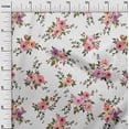 thumbnail image 2 of oneOone Cotton Flex Fabric Watercolor Leaves & Peony Floral_Printed Fabric 1 Yard 40 Inch Wide, 2 of 4