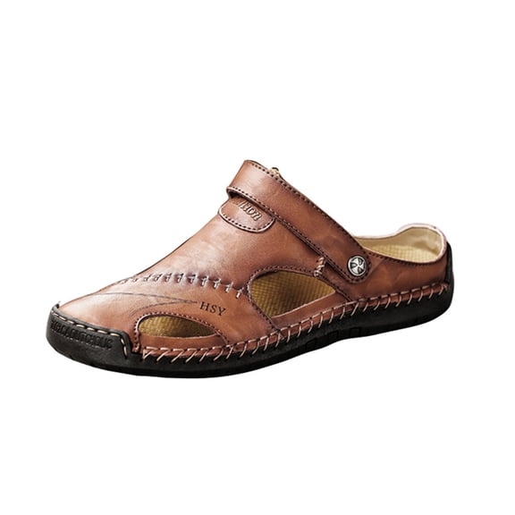 NOKIO Men's Closed-Toe Sandals Adjustable Slingback Casual Slippers Breathable Backless Summer Sandles S𝗅ip On Non-S𝗅ip Walking Shoes Side Hollow Outdoor Slides