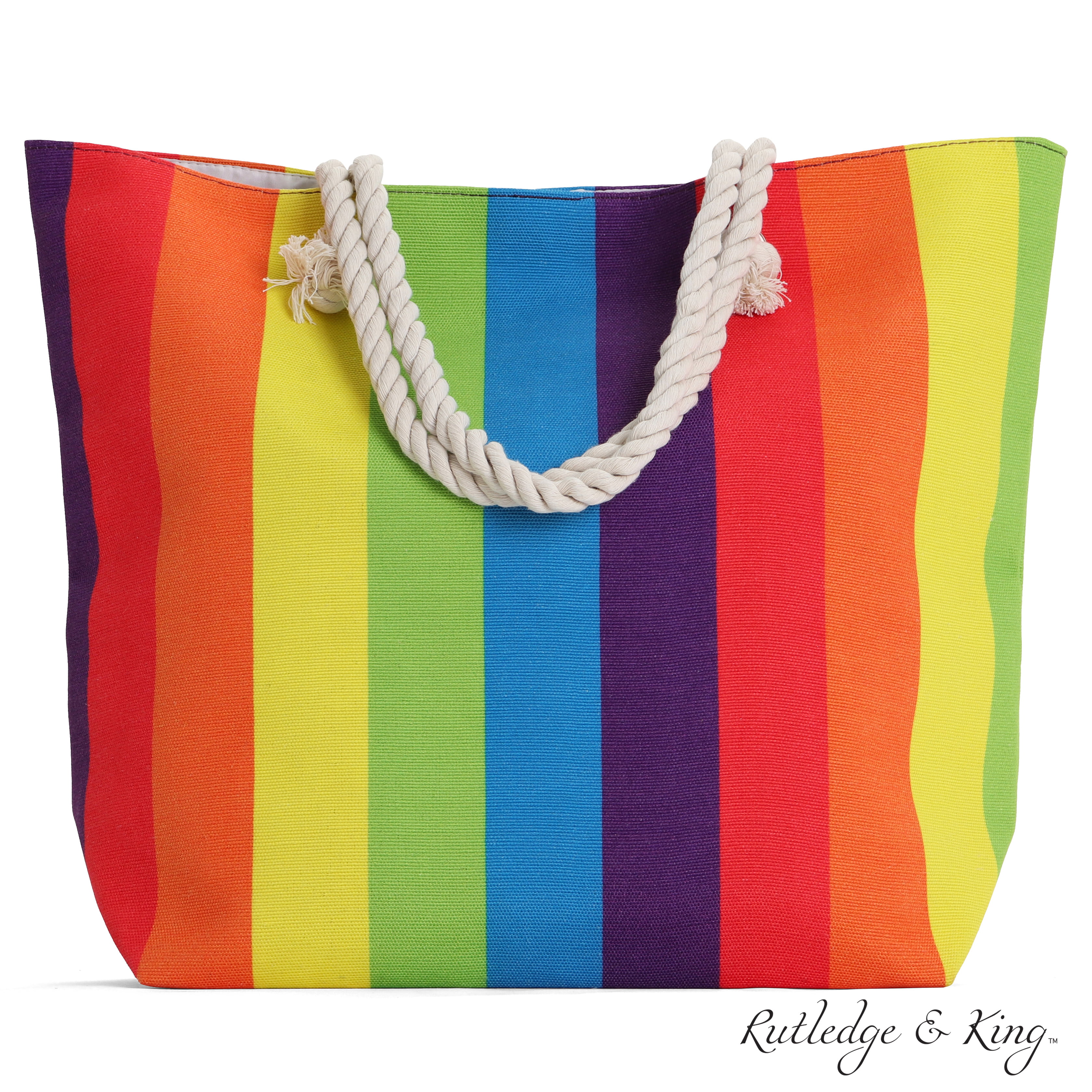 Rutledge & King™ Large Tote Bag with Rope Handles Beach Tote Tote Bag Beach Bag