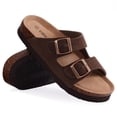 thumbnail image 2 of Nuevas zapatillas de corcho de moda para mujeres y hombres, sandalias planas de gamuza de cuero, sandalias de playa de verano para parejas con hebilla ajustable, 2 of 6
