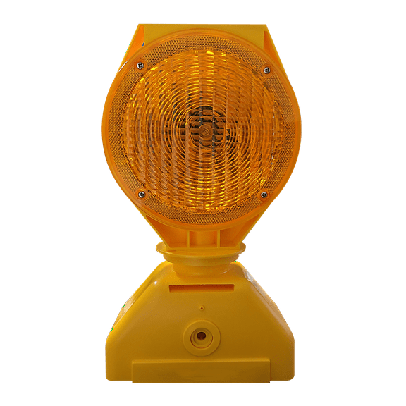 Battery Powered Amber LED Barricade Light 3-Way With 4 Alkaline D Sized Batteries