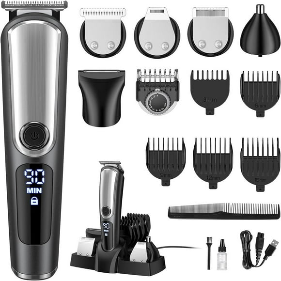 EIGTHTAIL Beard Trimmer for Men  Shavers for Men  Electric Cordless Rechargeable Hair Trimmer Clipper  Waterproof Mens Grooming Kit for Mustache Nose Body Face  Gifts for Men