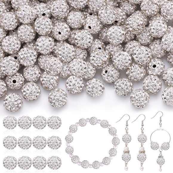 Perlas TINKRSTUFF, 200 unidades, diamantes de imitación blancos, 1 cm a granel