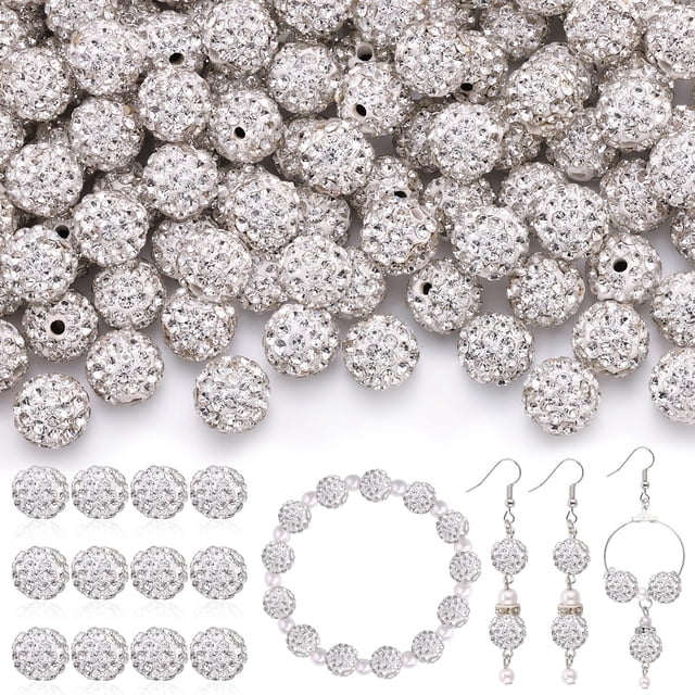 Perlas TINKRSTUFF, 200 unidades, diamantes de imitación blancos, 1 cm a granel