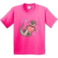 thumbnail image 3 of Inktastic Cute Smiling Valentine's Day Otter with Heart Youth T-Shirt, 3 of 5