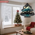 thumbnail image 3 of Stylish Metal Hanging Christmas Tree Wind Spinner - Cozy Night Scene with Silhouetted Houses & Moon - Perfect for Garden Decor, 3 of 7