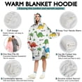 thumbnail image 5 of Wearable Oversized Blanket,White Dinosaurs Palms Names Pattern Wearable Blanket Hoodie for Adults,Cozy Hooded Blankets with Super Pockets,Super Warm Fuzzy Pullover for Women & Men, 5 of 6