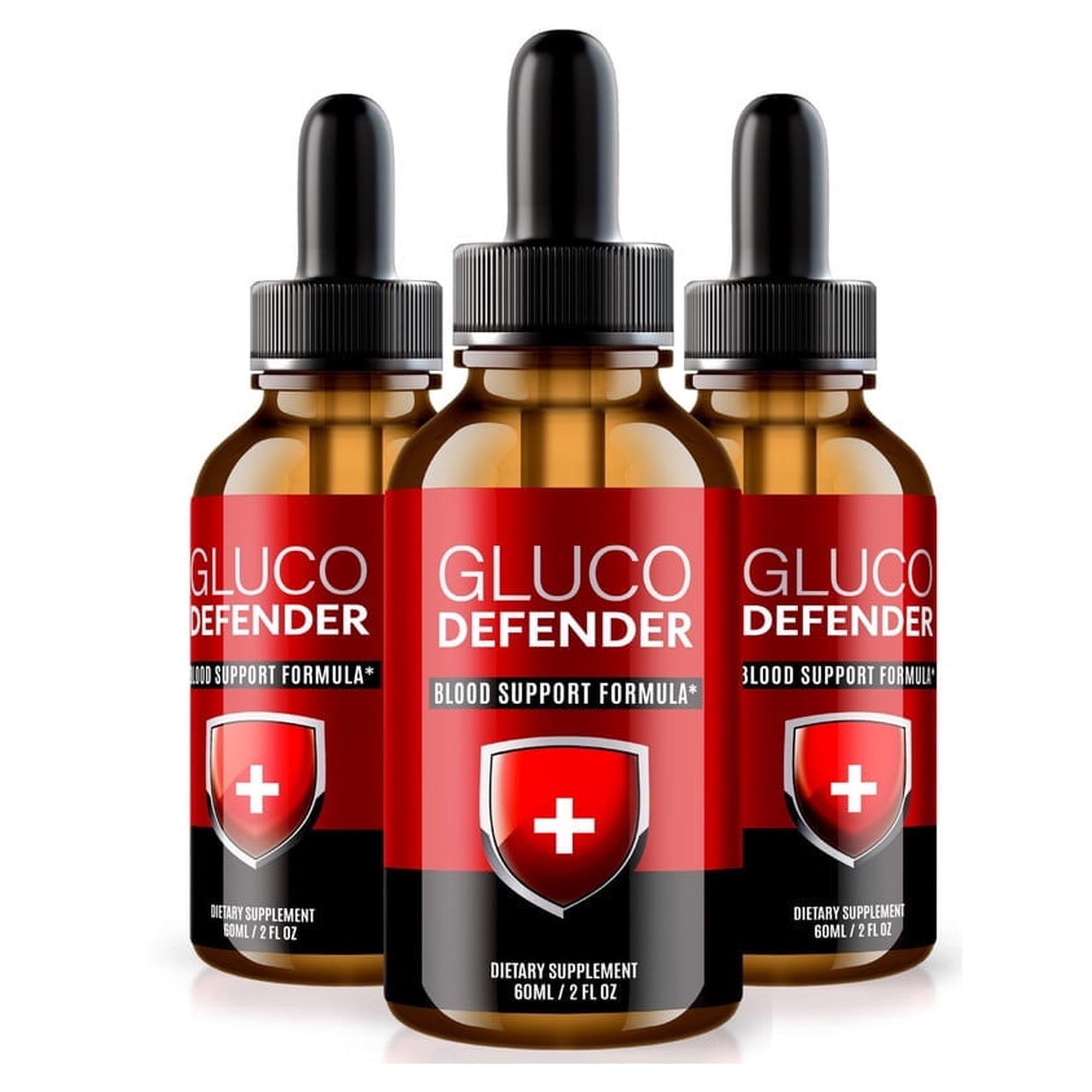 (3 Pack) Gluco Defender Drops, GlucoDefender Official Dropper, Maximum Strength Liquid Supplement, All Natural Blood Support for Stable Levels, Vessel Cleaner Official Reviews (90 Servings)