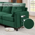 thumbnail image 5 of Jarenie Green L-Shaped Sleeper Sofa with Reversible Chaise & Storage Pockets – Perfect for Small Spaces, 5 of 7