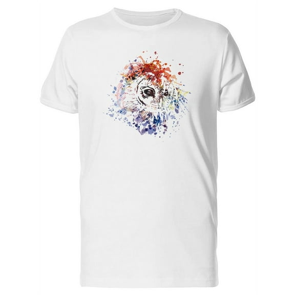 Splash Paint Owl Head T-Shirt Men -Image by Shutterstock, Male Medium