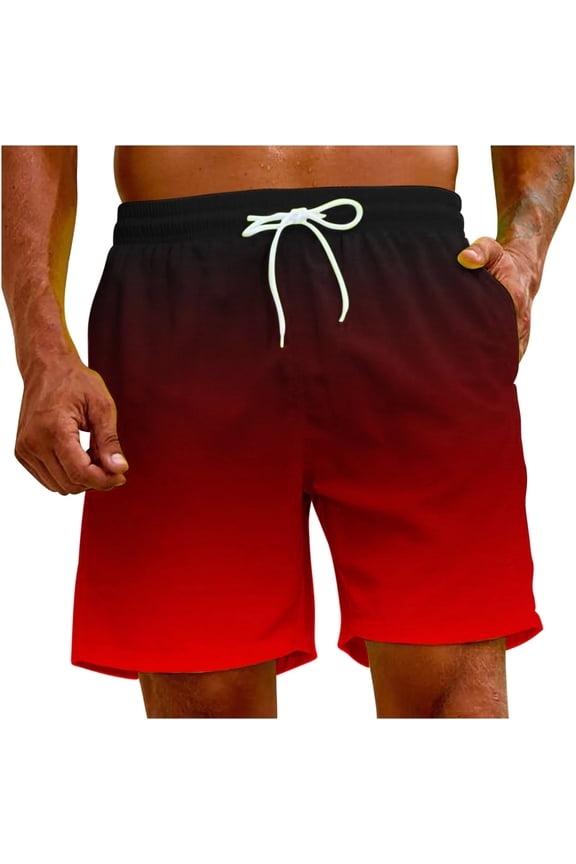 Swim Trunks Men,Freely Move During Activities Swimming Trunks for Men,Adjustable Drawstring Waistband Mens Bathing Suit,Red,S