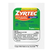 Zyrtec 24 Hour Allergy Relief Tablets, Cetirizine HCl, 5 Ct, (5 x 1 Ct)