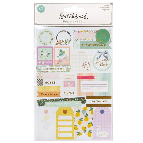 Bea Valint Sketchbook Sticker Book-8 Sheets
