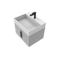 thumbnail image 2 of Amazon 24" Gray Wood Floating Vanity with White Top and Black Trim, 2 of 10