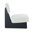 thumbnail image 4 of [Set of 2] Modern Beige Polyester Lounge Chair with Sturdy Black Wood Base, 4 of 10
