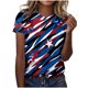 thumbnail image 1 of Blusa de manga corta con estampado de cuello redondo informal para mujer a la moda, Tops de verano Fridja ghk4961, 1 of 4