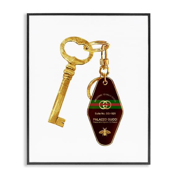 Luxury Hotel Key Black Framed Giclee Art, design by Ziwei Li