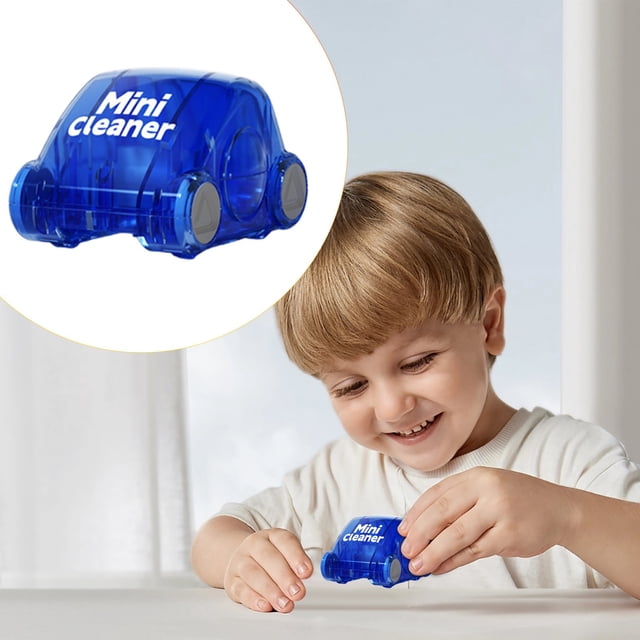 Car Shaped Mini Vacuum Cleaner, Cordless USB Rechargeable Desktop & Keyboard Dust Cleaner Portable Cleaning Tool for Home, Car and Office (Blue)