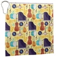 thumbnail image 2 of Zufioo Musical Instruments Pattern Shower Curtain 72x72in, Waterproof Curtain for Bathroom-Waterproof, Mildew-proof, Quick-drying,Home Bathroom Supplies-One Size, 2 of 9