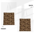 thumbnail image 3 of DouZhe Reusable Grocery Bags, Modern Animal Print Brown Lightweight Polyester Canvas Cloth Tote Bag for Travle Gym Shopping School, 15" x 16", 3 of 7