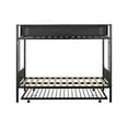 thumbnail image 5 of Kidkapers Black Twin Over Twin Bunk Beds with Trundle: Metal Frame, Space-Saving Trundle, Guardrail & 2-Side Ladder, Noise-Free Slats, No Box Spring, 5 of 5
