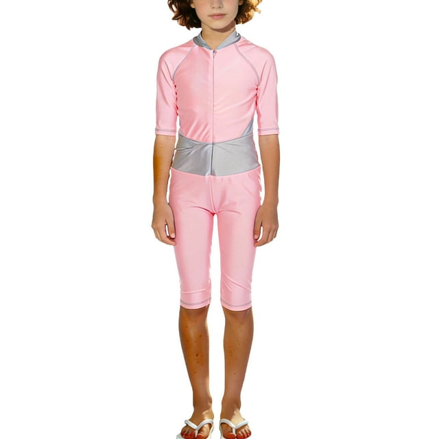 RXMEKW Combinaison à Imprimé Hawaïen avec Fermeture Éclair pour Enfants à Manches Courtes, Ensemble 2 Pcs