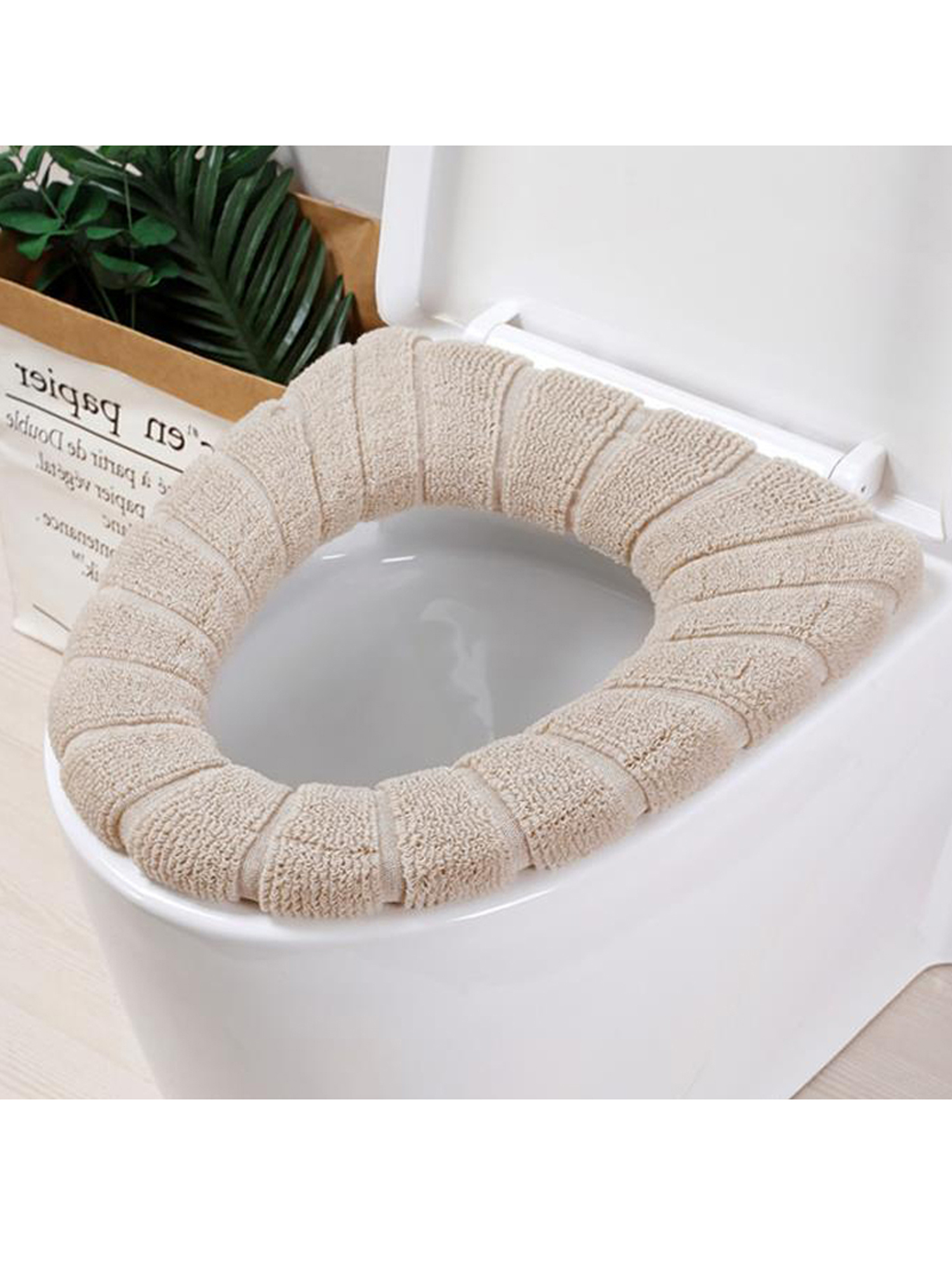 Winter Mat Pad Cushion House Bathroom Soft Washable Knitted Toilet Seat
