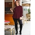 thumbnail image 3 of Waffle Knit Shirts for Women Burgundy XXL, 3 of 8