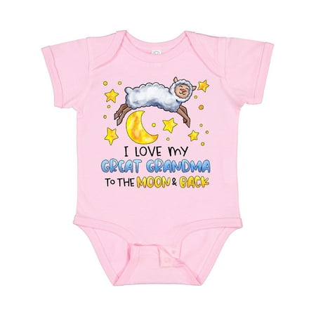 

Inktastic I Love My Great Grandma to the Moon and Back Cute Sheep Gift Baby Boy or Baby Girl Bodysuit