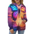 thumbnail image 4 of Dreamy Purple Butterfly Pattern 3d Sweatshirts Hoodie Fashion Casual Personality Men's Women Street Hoodie Pullovers Long Sleeve Comfortable Top, 4 of 6
