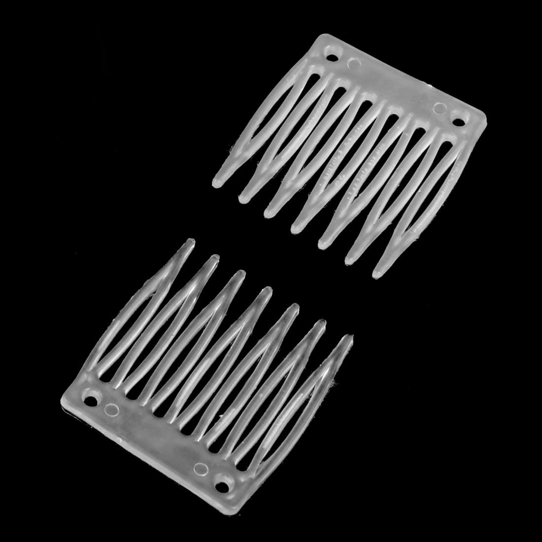 Unique Bargains Women Plastic 7 Teeth Hair Comb Clip Hairdressing Clamp Decor Clear 10pcs