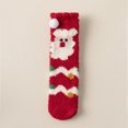 thumbnail image 2 of Fabrcox Fuzzy Slipper Socks for Women, Cute Mid-Calf Non Slip Winter Warm Casual Santa Printed Indoor Floor Socks for Home Lounging (A), 2 of 6